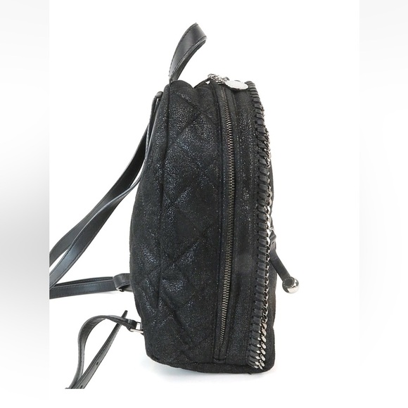 Stella McCartney Black Quilted Backpack with Silver Chain main image 12